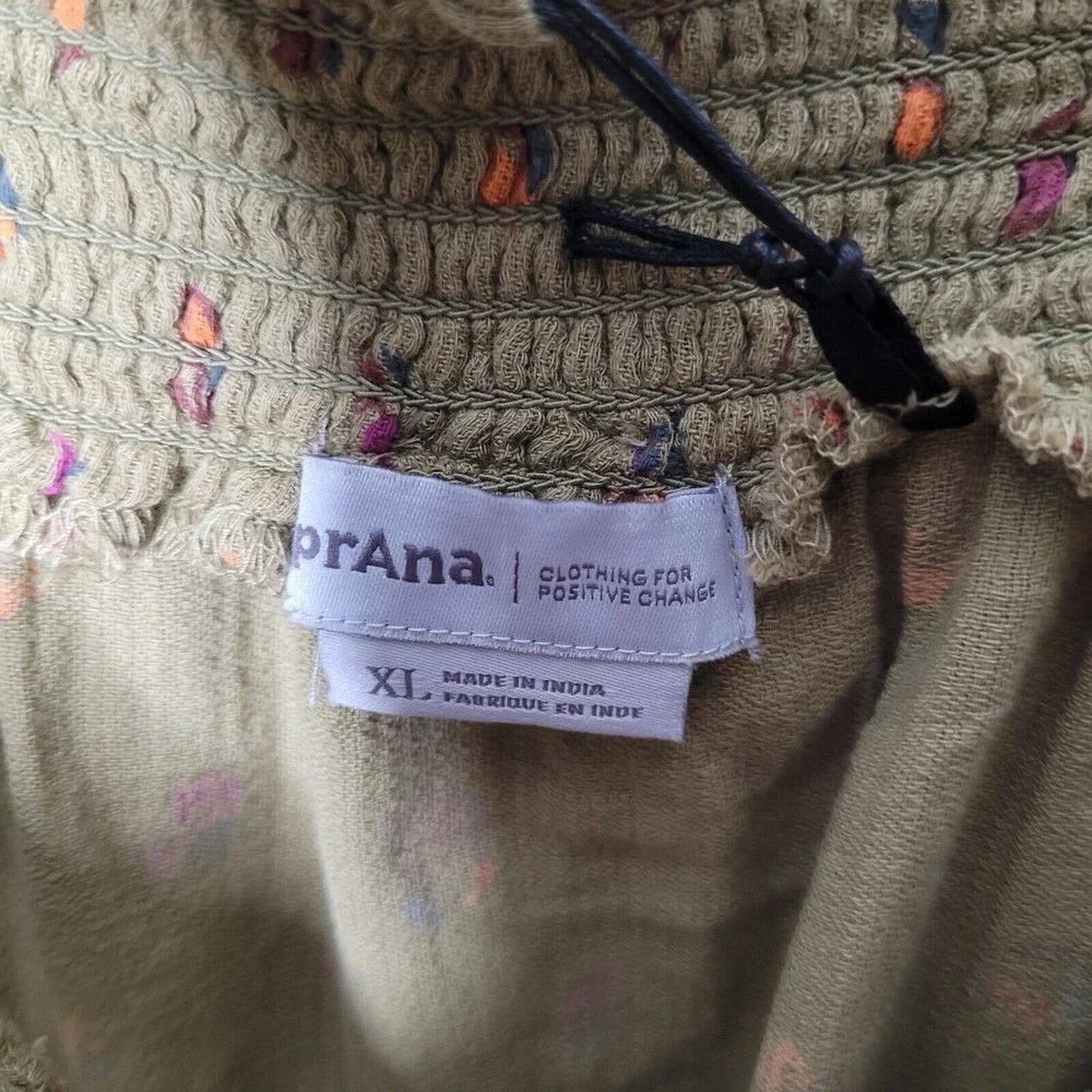 NWT Prana Womens Sz XL little Palm Cami sweet grass meadow green Cotton crop Top - Picture 3 of 7